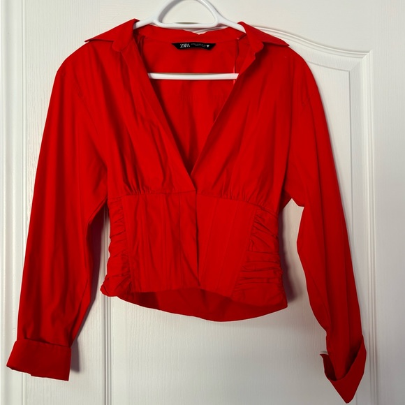 Poplum corset V neck long sleeve ZARA - Picture 4 of 6